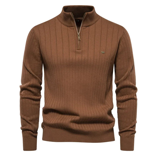 Milo -Knitted Pullover with Zip - Classic - - Ideal for Autumn/Winter