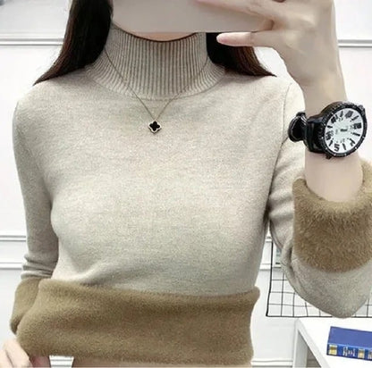 Women's Turtleneck Jumper with Fleece Lining | Ideal for Autumn/Winter