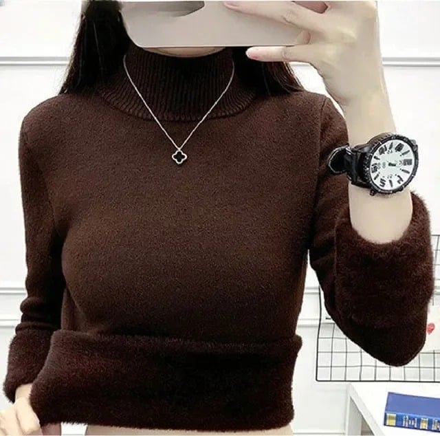 Women's Turtleneck Jumper with Fleece Lining | Ideal for Autumn/Winter