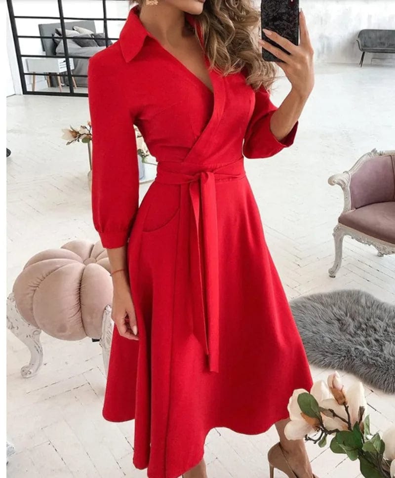 Lucy - Elegant Midi Dress - for Women | Great for Formal Occasions