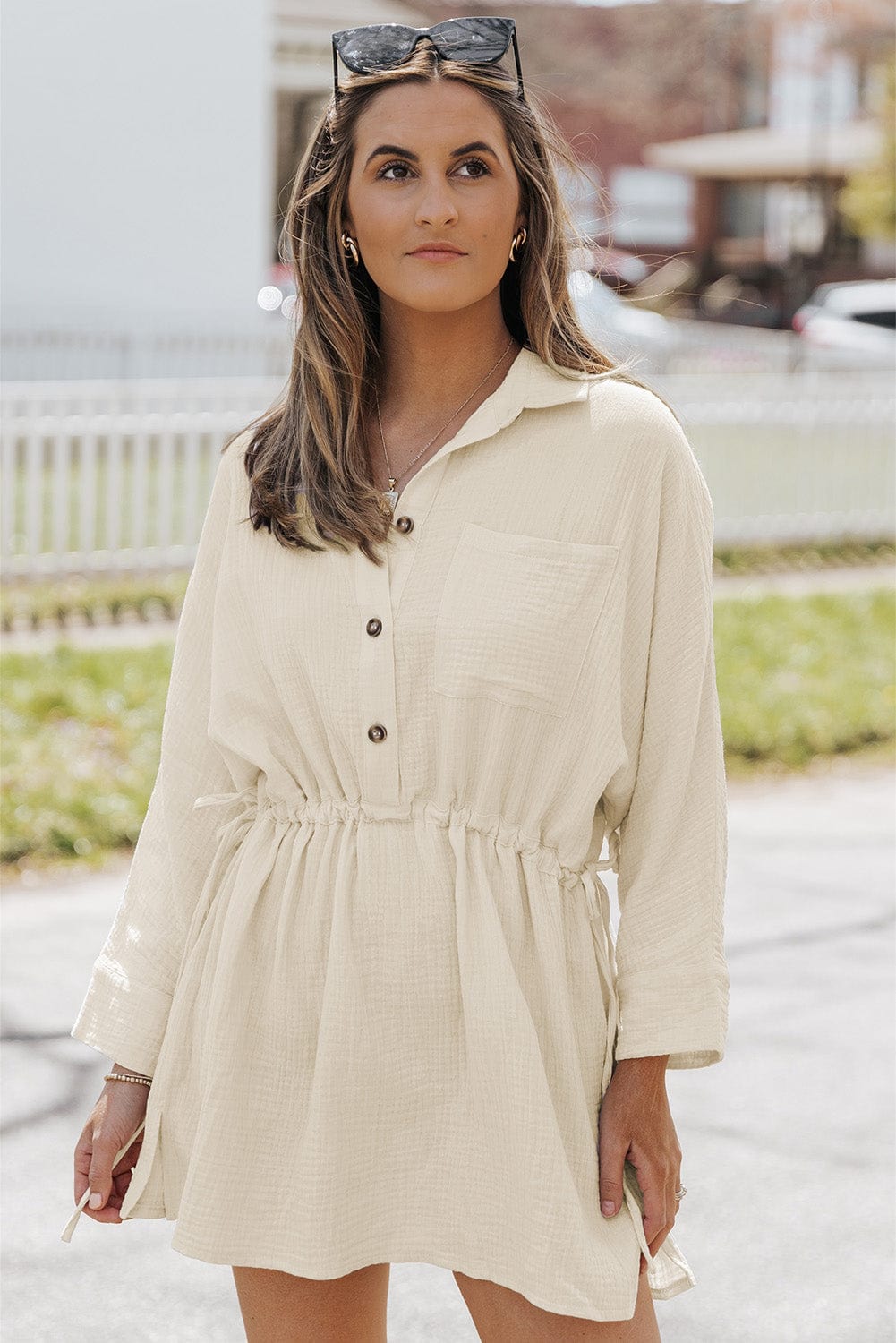 Mary - Mini Dress with Long Sleeves - Casual - Modern Style - Great for Casual Days
